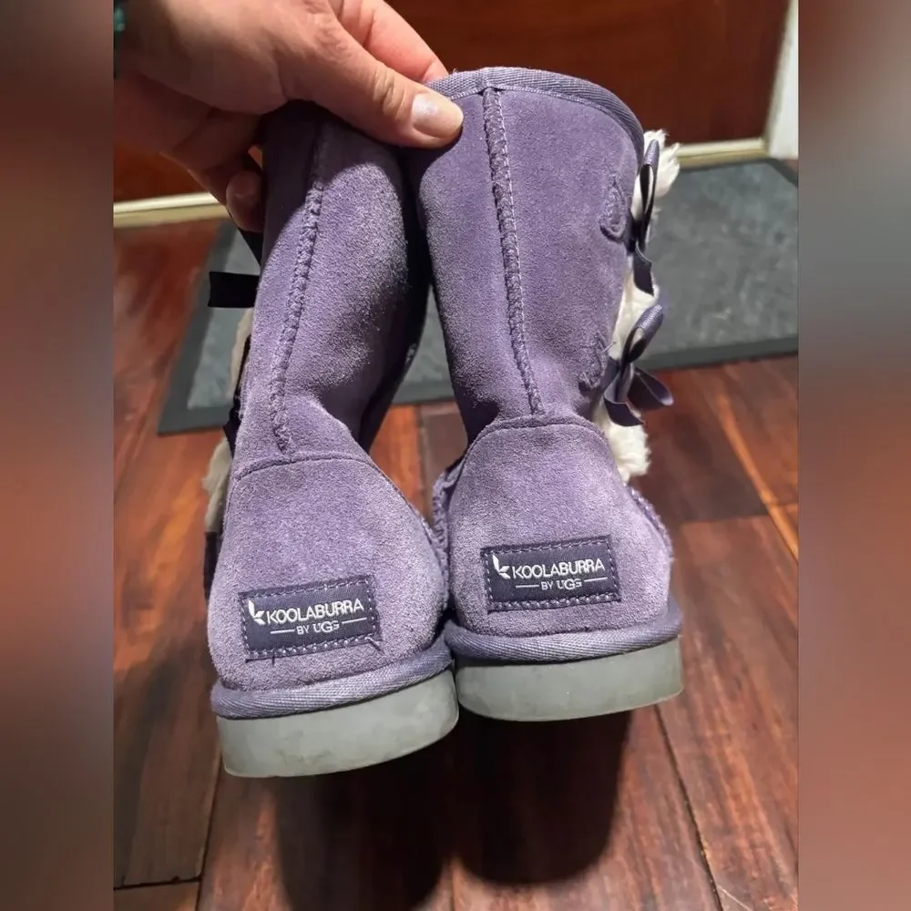 UGG Kookaburra Victoria Short purple Bailey Black Sheepskin Boots 7